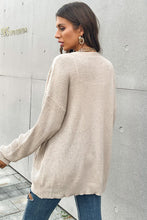 Load image into Gallery viewer, Button Front Drop Shoulder Waffle Cardigan