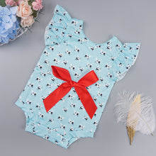 Load image into Gallery viewer, Printed Round Neck Bow Detail Bodysuit