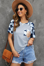 Load image into Gallery viewer, Mixed Print Sequin Pocket T-Shirt