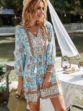 Load image into Gallery viewer, Bohemian Tassel Tie Tiered Dress