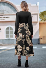 Load image into Gallery viewer, Printed Tie Waist Long Sleeve Dress