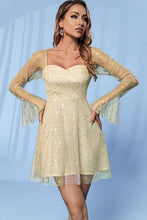 Load image into Gallery viewer, Printed Mesh Flare Sleeve Dress