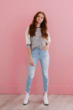 Load image into Gallery viewer, Jodifl Bestie Full Size Run Leopard Baseball Tee