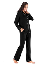 Load image into Gallery viewer, Collared Neck Long Sleeve Loungewear Set with Pockets