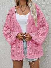 Load image into Gallery viewer, Openwork Button Front Cardigan