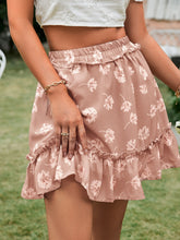 Load image into Gallery viewer, Botanical Print Frill Trim Tiered Skirt