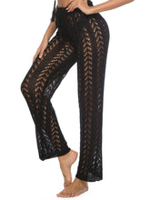 Load image into Gallery viewer, Cutout Drawstring High Waist Swim Pants