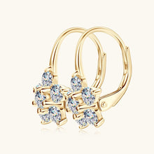 Load image into Gallery viewer, 1.2 Carat 925 Sterling Silver Moissanite Flower Huggie Earrings