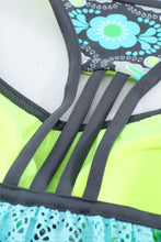 Load image into Gallery viewer, Floral Spliced Lace Tankini Top