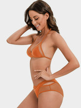 Load image into Gallery viewer, Tie-Back Halter Neck Three-Piece Swim Set