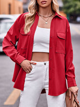 Load image into Gallery viewer, Pocketed Button Up Dropped Shoulder Shacket