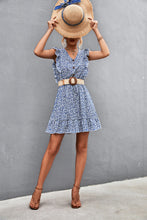 Load image into Gallery viewer, Ditsy Floral Ruffled V-Neck Dress