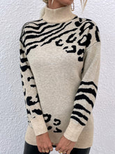 Load image into Gallery viewer, Animal Print Turtleneck Sweater