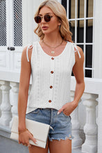 Load image into Gallery viewer, Eyelet Round Neck Wide Strap Tank