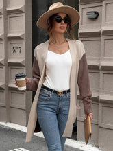 Load image into Gallery viewer, Contrast Open Front Long Sleeve Cardigan