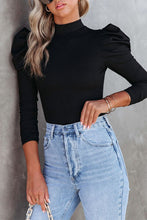Load image into Gallery viewer, Mock Neck Puff Sleeve Bodysuit