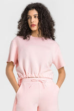 Load image into Gallery viewer, Drawstring Hem Short Sleeve Sports T-Shirt