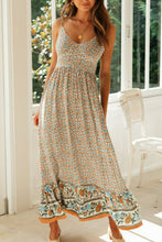 Load image into Gallery viewer, Bohemian Spaghetti Strap Frill Trim Maxi Dress