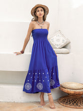 Load image into Gallery viewer, Smocked Printed Tube Midi Dress