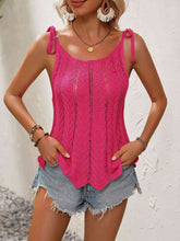 Load image into Gallery viewer, Tied Openwork Scoop Neck Sleeveless Tank