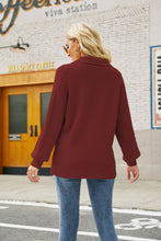 Load image into Gallery viewer, Horizontal Ribbing Johnny Collar Sweater