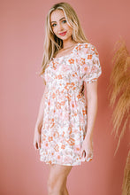 Load image into Gallery viewer, Floral Tie-Back Puff Sleeve Dress