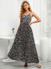 Load image into Gallery viewer, Leopard Print Spaghetti Strap Pleated Dress