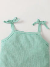 Load image into Gallery viewer, Baby Girl Waffle-Knit Tie-Shoulder Top and Shorts Set