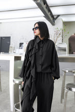 Load image into Gallery viewer, Ruffled Bishop Sleeve Top and Wide Leg Pants Set