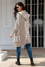 Load image into Gallery viewer, Open Front Long Sleeve Hooded Cardigan