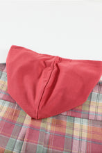 Load image into Gallery viewer, Plaid Drawstring Hooded Shirt Jacket