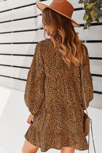 Load image into Gallery viewer, Printed Balloon Sleeve Ruffle Hem Dress