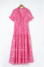 Load image into Gallery viewer, Paisley Print Flounce Sleeve Maxi Dress