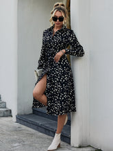 Load image into Gallery viewer, Animal Print Tie-Waist Midi Shirt Dress