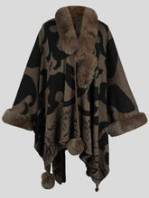 Load image into Gallery viewer, Faux Fur Trim Poncho
