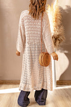Load image into Gallery viewer, Dropped Shoulder Long Sleeve Crochet Duster Cardigan