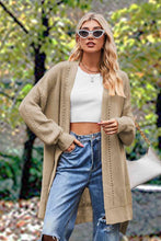 Load image into Gallery viewer, Openwork Long Sleeve Open Front Slit Cardigan