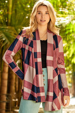 Load image into Gallery viewer, Plaid Open Front Cardigan