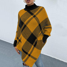Load image into Gallery viewer, Plaid Turtleneck Poncho