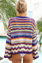 Load image into Gallery viewer, Multicolored Stripe Round Neck Cover-Up