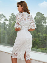 Load image into Gallery viewer, Lace Back Slit Sheath Dress