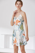 Load image into Gallery viewer, Botanical Print V-Neck Spaghetti Strap Night Dress