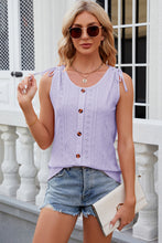 Load image into Gallery viewer, Eyelet Round Neck Wide Strap Tank