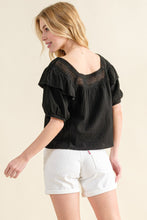 Load image into Gallery viewer, And The Why Square Neck Ruffled Blouse