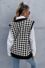 Load image into Gallery viewer, Houndstooth V-Neck Sweater Vest