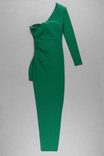 Load image into Gallery viewer, One Shoulder Asymmetrical Trim Bodycon Dress