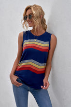 Load image into Gallery viewer, Printed Side Slit Round Neck Tank