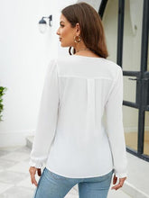 Load image into Gallery viewer, Notched Flounce Sleeve Blouse