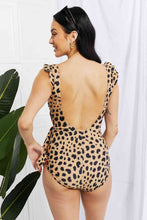 Load image into Gallery viewer, Marina West Swim Full Size Float On Ruffle Faux Wrap One-Piece in Leopard