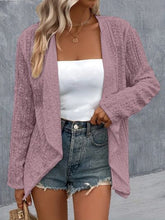 Load image into Gallery viewer, Eyelet Roll-Tab Sleeve Cardigan